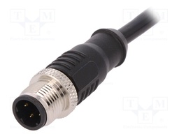 Plug; M12; PIN: 4; male; D code-Ethernet; IP67; 250V; 4A; straight