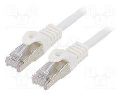 Patch cord; F/UTP; 6; stranded; CCA; PVC; white; Len: 1m; RJ45 plug