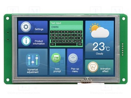 Display: TFT; 5"; 800x480; Illumin: LED; 16MBFLASH; RGB; 250cd/m2