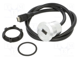 Adapter; for panel mounting,rear side nut; USB 2.0; Thread: M22