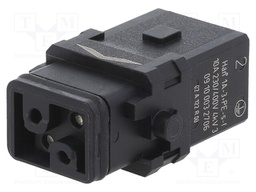 Connector: rectangular; female; Han 1A; PIN: 4; 3P+PE; size 1A