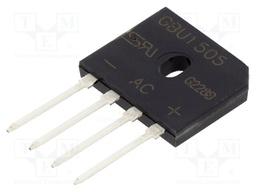 Bridge rectifier: single-phase; 15A; flat; THT