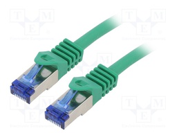 Patch cord; S/FTP; 6a; stranded; Cu; LSZH; green; 1.5m; 26AWG