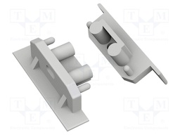 Cap for LED profiles; silver; ABS; Application: GROOVE10