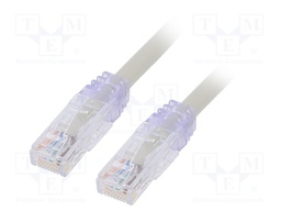 Patch cord; TX6A™ 10Gig,U/UTP; 6a; solid; Cu; PVC; grey; Len: 0.5m