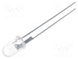 LED; 5mm; green; 30000÷50000(typ)-70000mcd; 15°; Front: convex