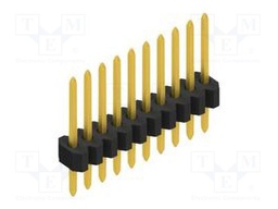 Connector: pin strips; pin header; male; PIN: 10; 1.27mm; THT; 1x10
