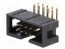 Socket; IDC; male; PIN: 10; angled 90°; THT; gold-plated; 2.54mm