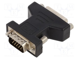Adapter; D-Sub 15pin plug,DVI-I (24+5) socket,VGA male; black
