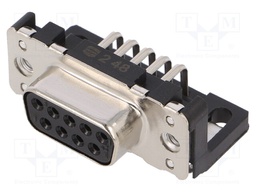 D-Sub; PIN: 9; socket; female; PCB snap-in; angled 90°; THT; UNC4-40
