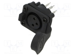 Connector: XLR; socket; female; AXS; 15A; 133V; PIN: 3; IP65; THT