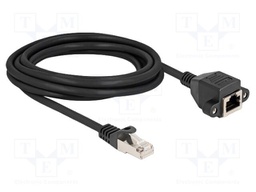 Extender Ethernet; S/FTP; RJ50 socket,RJ50 plug; 3m; PVC; black