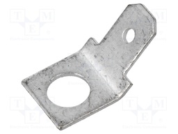 Terminal: flat; 4.8mm; 0.5mm; male; M4; screw; brass; tinned