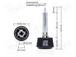 Tip; chisel; 8mm; longlife; for soldering station; ERSA-0ICT1000A