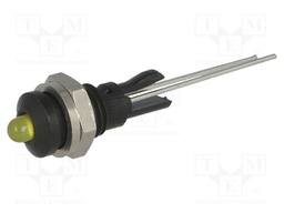 Indicator: LED; prominent; Cutout: Ø6mm; for PCB; brass; ØLED: 3mm