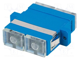 Adapter; SC/UPC,both sides; 9/125um; blue; -40÷85°C
