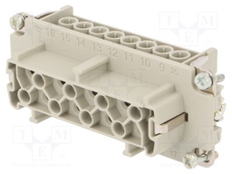 Connector: HDC; contact insert; female; C146; PIN: 8; 8+PE; size E16