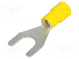 Fork terminal; M8; Ø: 8.2mm; 4÷6mm2; crimped; for cable; insulated