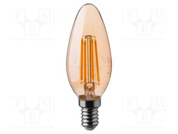 LED lamp; white warm; E14; 220÷240VAC; 350lm; P: 4W; 300°; 2200K