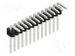 Connector: pin strips; pin header; male; PIN: 13; 1.27mm; THT; 1x13