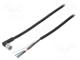 Connection lead; M8; PIN: 4; angled; Len: 2m; plug; 1A; -10÷80°C; IP67
