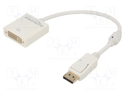 Adapter; DisplayPort plug,DVI-I (24+5) socket; 0.2m; white