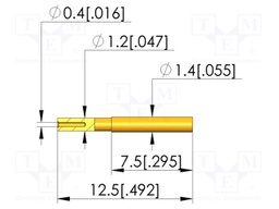Test plug; L: 12.5mm; test needles; Dim: Ø0.4x12.5mm; plug