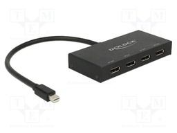 Splitter; DisplayPort 1.2a; UHD 2160p; 300mm; black; metal; black