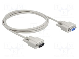 Cable; D-Sub 9pin socket,D-Sub 9pin plug; 2m; beige