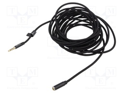 Cable; Jack 3.5mm 4pin socket,Jack 3,5mm 4pin plug; 5m; black