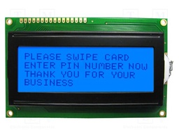 Display: LCD; 20x4; grey; 98x60mm; LED; Interface: 8bit,parallel; 5V