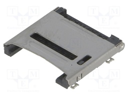 Connector: for cards; SD Micro; shielded,with hinged cover; SMT