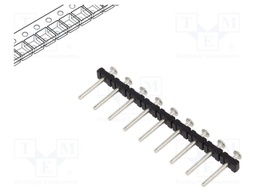 Connector: pin strips; pin header; PIN: 9; SMT; 10A; 300V; straight
