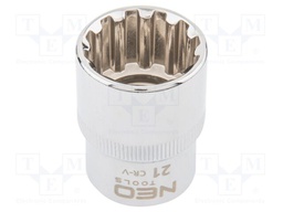 Socket; socket spanner,spline (12-angles); 21mm; 1/2"