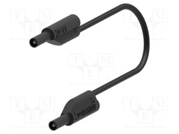 Test lead; 10A; banana plug 2mm,both sides; Len: 0.5m; black