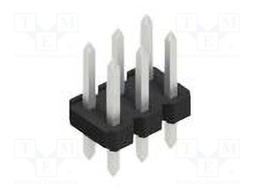 Connector: pin strips; pin header; male; PIN: 6; 2.54mm; THT; 2x3
