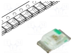 LED; SMD; 0603; green; 100÷200mcd; 1.6x0.8x0.4mm; 130°; 2.8÷3.8V