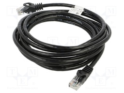 Patch cord; U/UTP; 6; stranded; CCA; PVC; black; 3m; 26AWG; Cores: 8