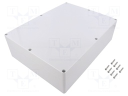 Enclosure: multipurpose; X: 230mm; Y: 300mm; Z: 86mm; polycarbonate