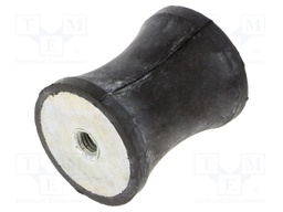Vibration damper; M8; Ø: 40mm; rubber; L: 50mm; H: 8mm; 2564N; 205N/mm