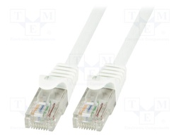 Patch cord; U/UTP; 6; stranded; CCA; PVC; white; 1.5m; 24AWG