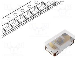 LED; SMD; 0603; red; 2.8÷10mcd; 1.6x0.8x0.4mm; 130°; 2.1÷2.6V; 20mA