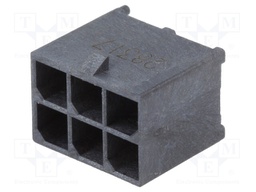 Socket; wire-board; male; Mega-Fit; 5.7mm; PIN: 6; Layout: 2x3; 23A