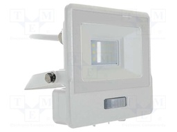 Lamp: LED flood light; 10W; 230VAC; white warm; 100°; 3000K; 25000h