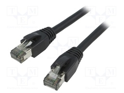 Patch cord; S/FTP; Cat 8.1; stranded; Cu; LSZH; black; 1m; 26AWG