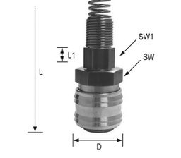 Quick connection coupling; straight; max.35bar; brass; D: 25mm