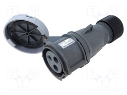 Connector: AC supply 3-phase; plug; female; straight; for cable