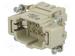 Connector: rectangular; male; Han Ex; PIN: 6; 6+PE; size 6B; crimped