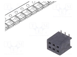 Socket; pin strips; Minitek127; female; PIN: 6; vertical; 1.27mm