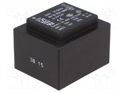 Transformer: encapsulated; 6VA; 230VAC; 15V; 15V; 200mA; 200mA; 200g